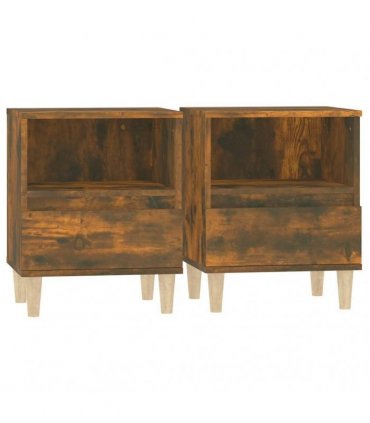 vidaXL Bedside Cabinets 2 pcs Smoked Oak 40x35x50 cm