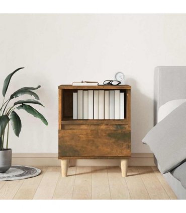 vidaXL Bedside Cabinets 2 pcs Smoked Oak 40x35x50 cm