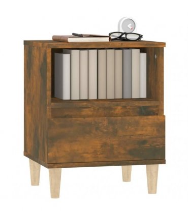vidaXL Bedside Cabinets 2 pcs Smoked Oak 40x35x50 cm