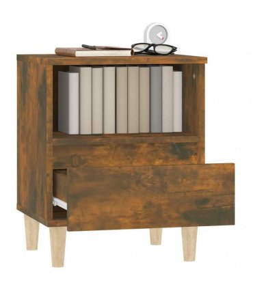 vidaXL Bedside Cabinets 2 pcs Smoked Oak 40x35x50 cm