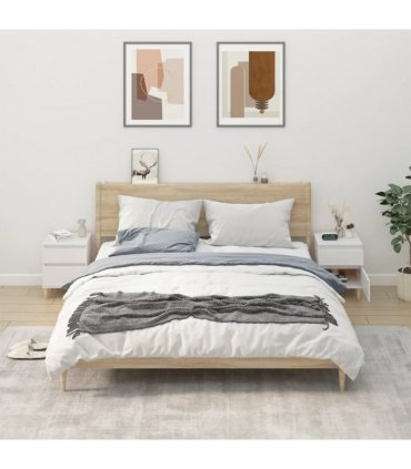 vidaXL Bedside Cabinets 2 pcs White 40x35x50 cm