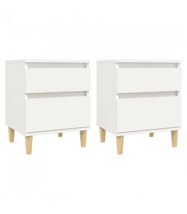 vidaXL Bedside Cabinets 2 pcs White 40x35x50 cm