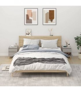 vidaXL Bedside Cabinets 2 pcs Concrete Grey 40x35x50 cm