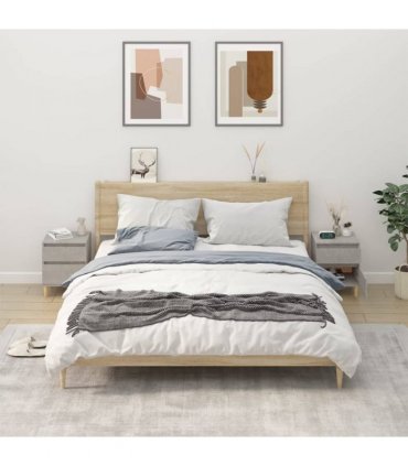 vidaXL Bedside Cabinets 2 pcs Concrete Grey 40x35x50 cm