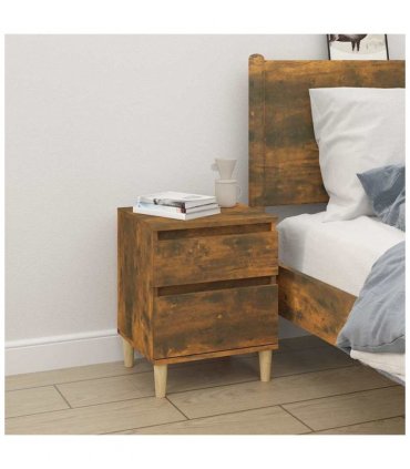 vidaXL Bedside Cabinets 2 pcs Smoked Oak 40x35x50 cm — V0672035772