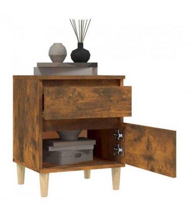 vidaXL Bedside Cabinets 2 pcs Smoked Oak 40x35x50 cm — V0672035772