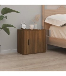 vidaXL Wall-mounted Bedside Cabinet Brown Oak 50x30x47 cm