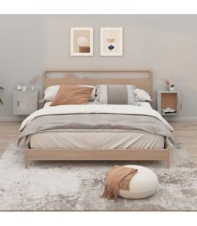 vidaXL Wall-mounted Bedside Cabinets 2 pcs Concrete Grey 50x30x47 cm