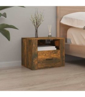 vidaXL Wall-mounted Bedside Cabinet Smoked Oak 50x36x40 cm