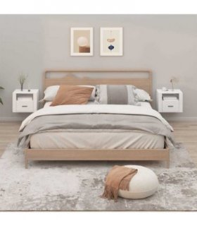 vidaXL Wall-mounted Bedside Cabinets 2 pcs High Gloss White 50x36x40cm