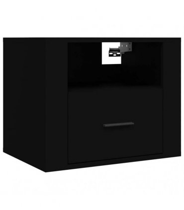 vidaXL Wall-mounted Bedside Cabinet Black 50x36x40 cm