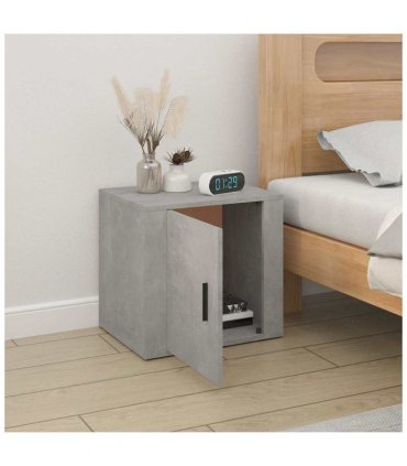 vidaXL Bedside Cabinet Concrete Grey 50x39x47 cm