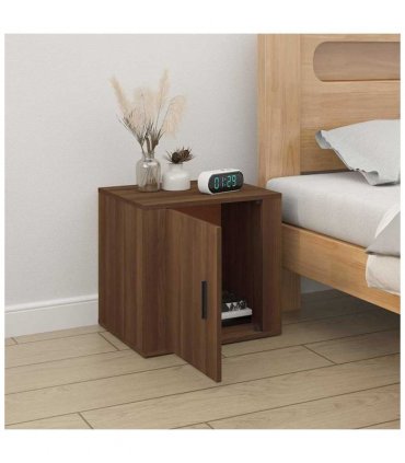 vidaXL Bedside Cabinet Brown Oak 50x39x47 cm