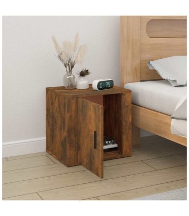 vidaXL Bedside Cabinet Smoked Oak 50x39x47 cm — V0672035861