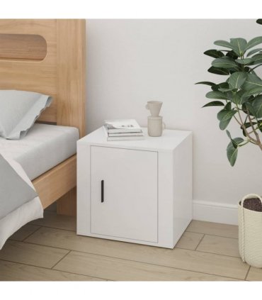 vidaXL Bedside Cabinet High Gloss White 50x39x47 cm
