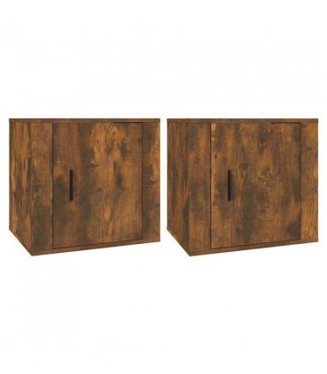 vidaXL Bedside Cabinets 2 pcs Smoked Oak 50x39x47 cm