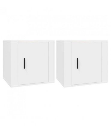 vidaXL Bedside Cabinets 2 pcs White 50x39x47 cm
