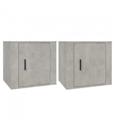 vidaXL Bedside Cabinets 2 pcs Concrete Grey 50x39x47 cm