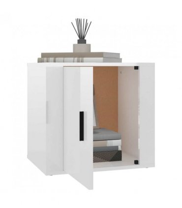 vidaXL Bedside Cabinets 2 pcs High Gloss White 50x39x47 cm