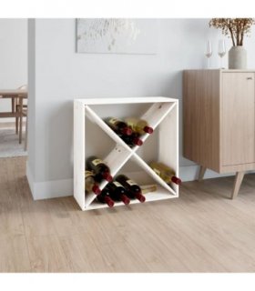 vidaXL Wine Cabinet White 62x25x62 cm Solid Wood Pine — Model: with 4 holes