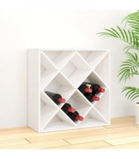 vidaXL Wine Cabinet White 62x25x62 cm Solid Wood Pine — Model: with 12 holes
