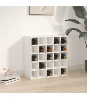 vidaXL Wine Cabinet White 56x25x56 cm Solid Wood Pine — Model: with 25 holes