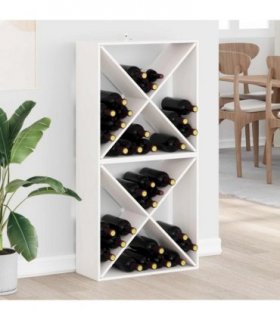 vidaXL Wine Rack 2 pcs White 62 x 25 x 62 cm Solid Pine Wood — Model: with 4 holes