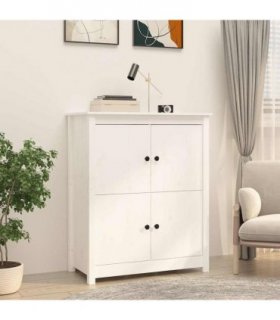 vidaXL Sideboard White 83x41.5x100 cm Solid Wood Pine