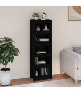 vidaXL Book Cabinet Black 50x35x154 cm Solid Wood Pine