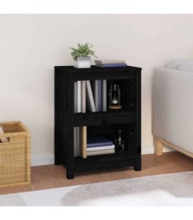 vidaXL Book Cabinet | Black | Solid pine wood | Compact | Book Cabinet