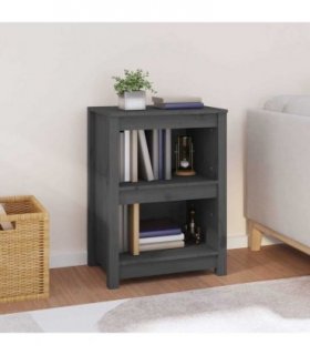 vidaXL Book Cabinet Grey 50x35x68 cm Solid Wood Pine