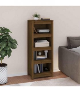 vidaXL Book Cabinet Honey Brown 50x35x125.5 cm Solid Wood Pine