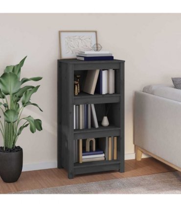 vidaXL Book Cabinet Grey 50x35x97 cm Solid Wood Pine