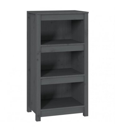 vidaXL Book Cabinet Grey 50x35x97 cm Solid Wood Pine