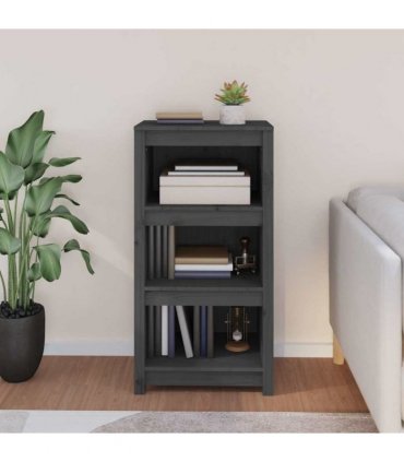 vidaXL Book Cabinet Grey 50x35x97 cm Solid Wood Pine
