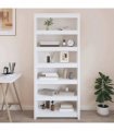 vidaXL Book Cabinet White 80x35x183 cm Solid Wood Pine