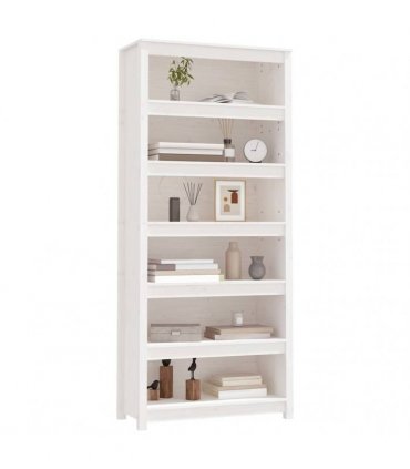 vidaXL Book Cabinet White 80x35x183 cm Solid Wood Pine