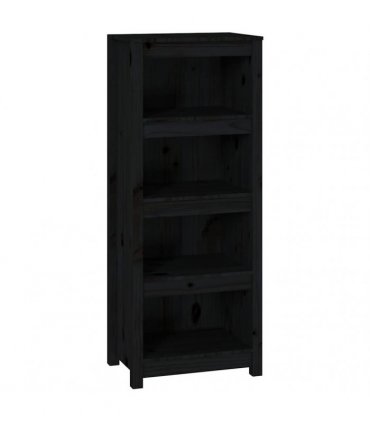 vidaXL Book Cabinet Black 50x35x125.5 cm Solid Wood Pine