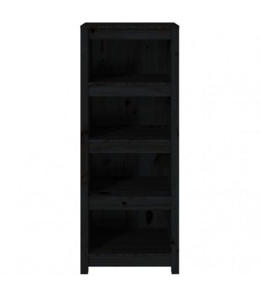 vidaXL Book Cabinet Black 50x35x125.5 cm Solid Wood Pine