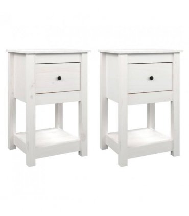 vidaXL Bedside Cabinets 2 pcs White 40x35x61.5 cm Solid Wood Pine