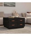 vidaXL Coffee Table Black 80x80x45 cm Solid Wood Pine