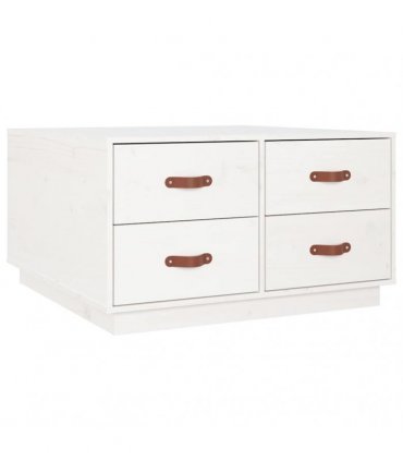 vidaXL Coffee Table White 80x80x45 cm Solid Wood Pine