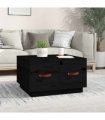 vidaXL Coffee Table Black 60x53x35 cm Solid Wood Pine