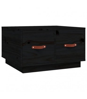 vidaXL Coffee Table Black 60x53x35 cm Solid Wood Pine