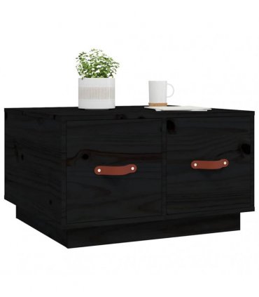 vidaXL Coffee Table Black 60x53x35 cm Solid Wood Pine