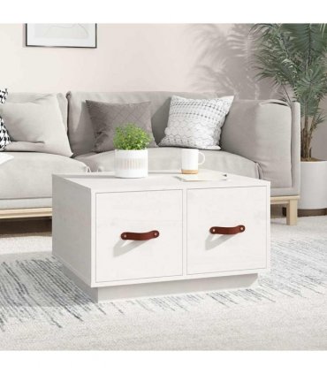 vidaXL Coffee Table White 60x53x35 cm Solid Wood Pine