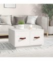 vidaXL Coffee Table White 60x53x35 cm Solid Wood Pine