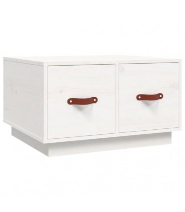 vidaXL Coffee Table White 60x53x35 cm Solid Wood Pine