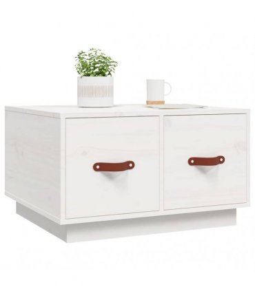vidaXL Coffee Table White 60x53x35 cm Solid Wood Pine