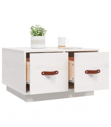 vidaXL Coffee Table White 60x53x35 cm Solid Wood Pine